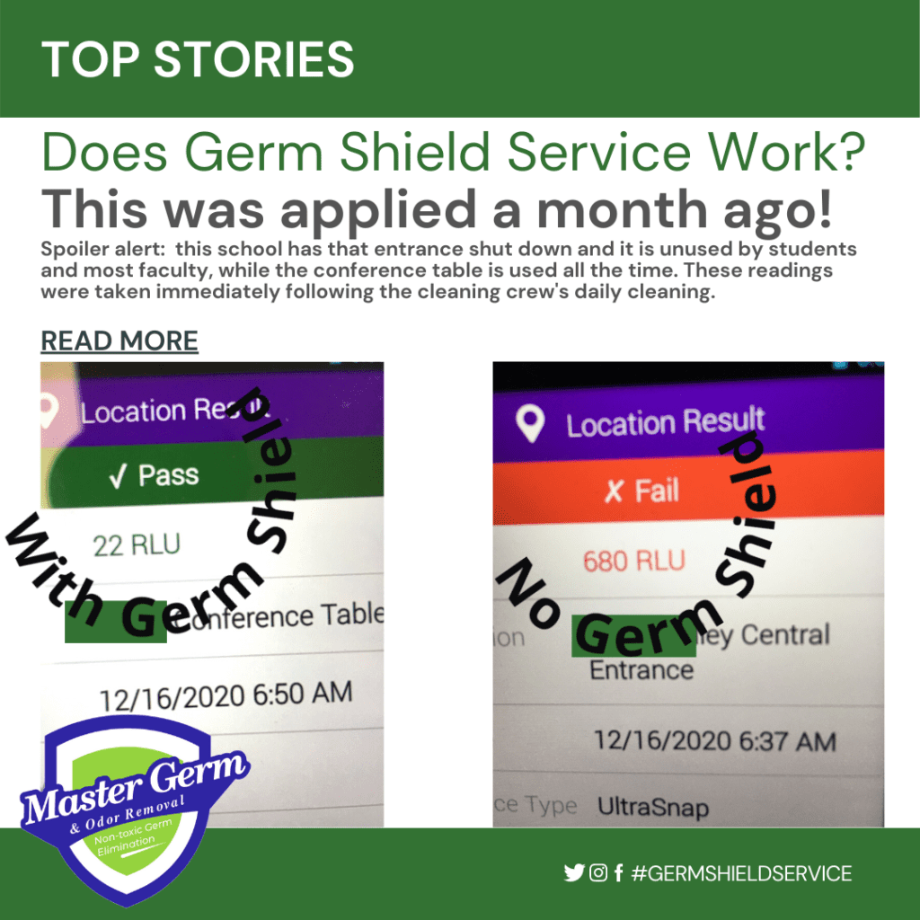 MGOR Germ Shield School Comparison Odor removal and disinfection you can trust.